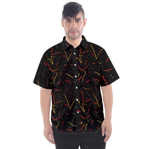 Lines Abstract Print Men s Short Sleeve Shirt by dflcprints