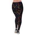 Lines Abstract Print Velvet Leggings View2