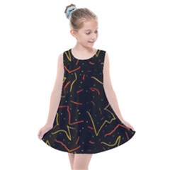 Lines Abstract Print Kids  Summer Dress