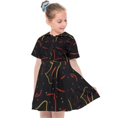 Lines Abstract Print Kids  Sailor Dress