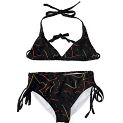 Lines Abstract Print Kids  Classic Bikini Set