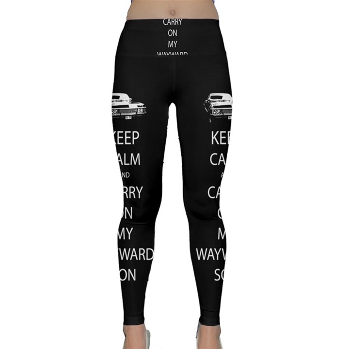 Keep Calm and Carry On My Wayward Son Lightweight Velour Classic Yoga Leggings