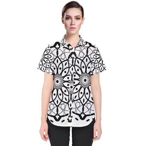 Textura Model Texture Design Lines Women s Short Sleeve Shirt by Simbadda