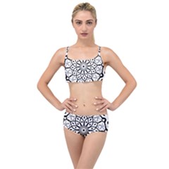 Textura Model Texture Design Lines Layered Top Bikini Set by Simbadda