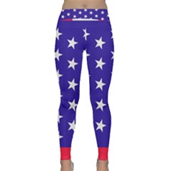 Day Independence July Background Classic Yoga Leggings by Simbadda