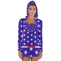 Day Independence July Background Long Sleeve Hooded T-shirt by Simbadda