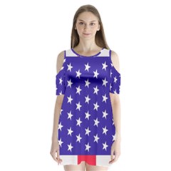 Day Independence July Background Shoulder Cutout Velvet One Piece by Simbadda