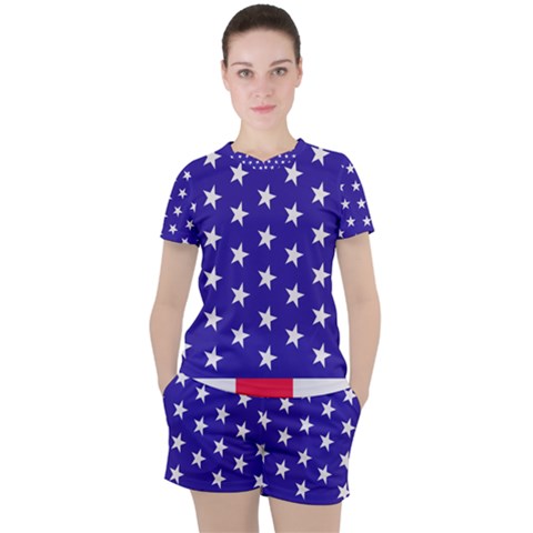 Day Independence July Background Women s Tee And Shorts Set by Simbadda