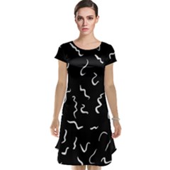 Scribbles Lines Drawing Picture Cap Sleeve Nightdress by Simbadda