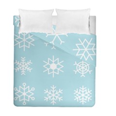 Snowflakes Winter Graphics Weather Duvet Cover Double Side (full/ Double Size) by Simbadda