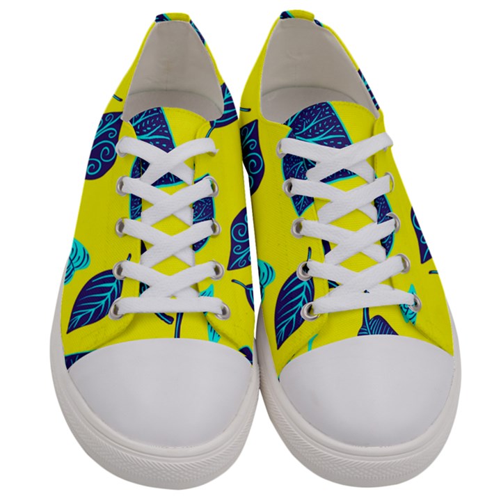 Leaves Pattern Picture Detail Women s Low Top Canvas Sneakers