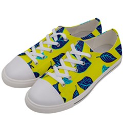 Leaves Pattern Picture Detail Women s Low Top Canvas Sneakers by Simbadda