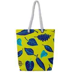 Leaves Pattern Picture Detail Full Print Rope Handle Tote (small) by Simbadda