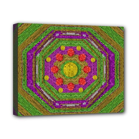 Flowers In Rainbows For Ornate Joy Canvas 10  X 8  (stretched) by pepitasart