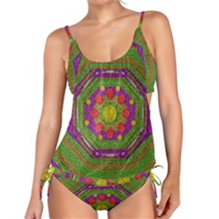 Flowers In Rainbows For Ornate Joy Tankini Set by pepitasart