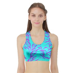 Branches Leaves Colors Summer Sports Bra With Border by Simbadda