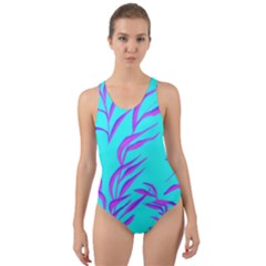 Branches Leaves Colors Summer Cut-out Back One Piece Swimsuit by Simbadda