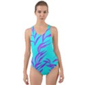 Branches Leaves Colors Summer Cut-Out Back One Piece Swimsuit View1