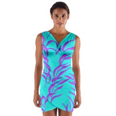 Branches Leaves Colors Summer Wrap Front Bodycon Dress by Simbadda