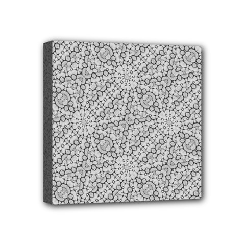 Geometric Grey Print Pattern Mini Canvas 4  X 4  (stretched) by dflcprints