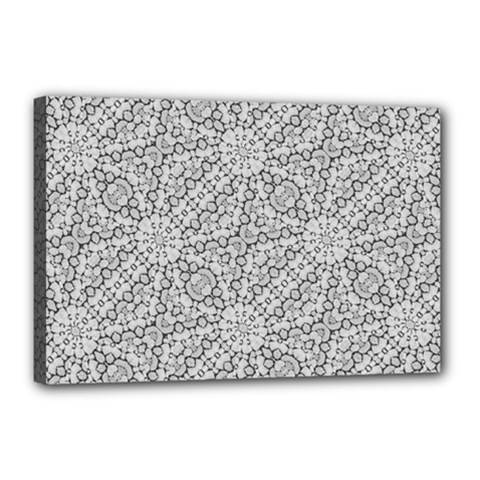 Geometric Grey Print Pattern Canvas 18  X 12  (stretched)