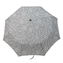 Geometric Grey Print Pattern Folding Umbrellas by dflcprints