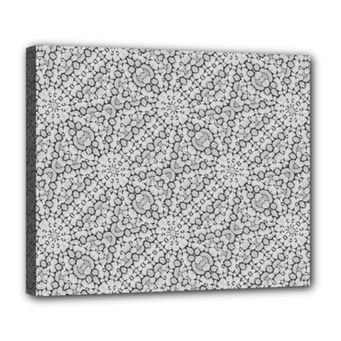 Geometric Grey Print Pattern Deluxe Canvas 24  X 20  (stretched)