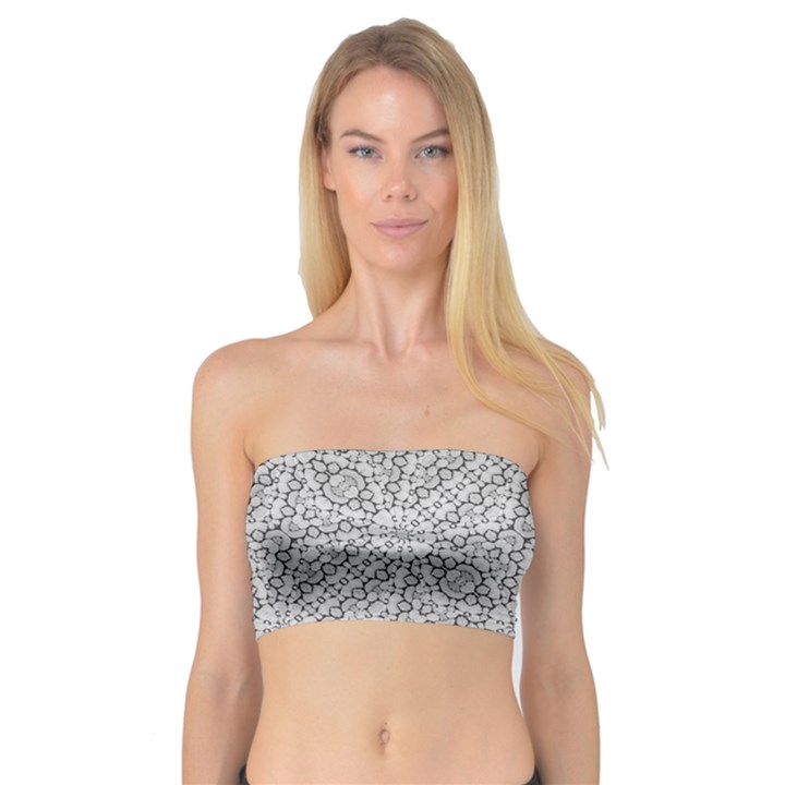 Geometric Grey Print Pattern Bandeau Top