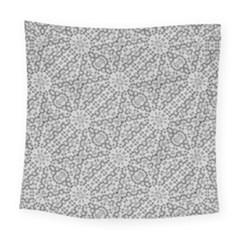 Geometric Grey Print Pattern Square Tapestry (large)