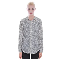 Geometric Grey Print Pattern Womens Long Sleeve Shirt