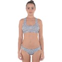 Geometric Grey Print Pattern Cross Back Hipster Bikini Set View1