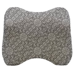 Geometric Grey Print Pattern Velour Head Support Cushion by dflcprints