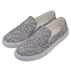 Geometric Grey Print Pattern Men s Canvas Slip Ons by dflcprints