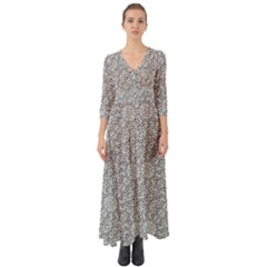 Geometric Grey Print Pattern Button Up Boho Maxi Dress by dflcprints