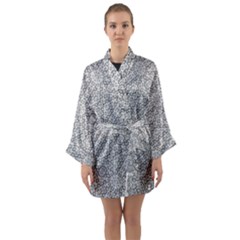 Geometric Grey Print Pattern Long Sleeve Kimono Robe by dflcprints