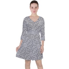 Geometric Grey Print Pattern Ruffle Dress by dflcprints