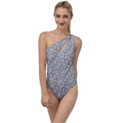 Geometric Grey Print Pattern To One Side Swimsuit by dflcprints