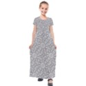 Geometric Grey Print Pattern Kids  Short Sleeve Maxi Dress View1