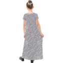 Geometric Grey Print Pattern Kids  Short Sleeve Maxi Dress View2