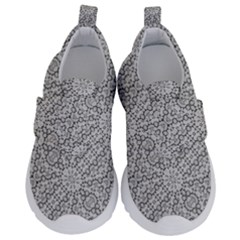 Geometric Grey Print Pattern Velcro Strap Shoes by dflcprints