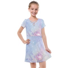 Wonderful Floral Design With Butterflies Kids  Cross Web Dress