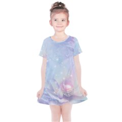 Wonderful Floral Design With Butterflies Kids  Simple Cotton Dress by FantasyWorld7