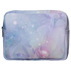 Wonderful Floral Design With Butterflies Make Up Pouch (large) by FantasyWorld7