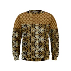 Diamond Seamless Lace Brown And Gold By Flipstylez Designs Kids  Sweatshirt by flipstylezfashionsLLC