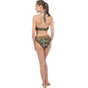 Diamond seamless lace brown and gold By FlipStylez Designs Halter Side Cut Swimsuit View2