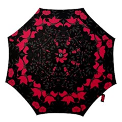 Pink Floral Pattern By Flipstylez Designs Hook Handle Umbrellas (large) by flipstylezfashionsLLC