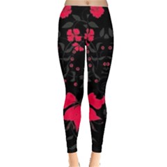 Pink Floral Pattern By Flipstylez Designs Leggings 