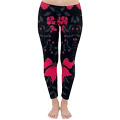 Pink Floral Pattern By Flipstylez Designs Classic Winter Leggings