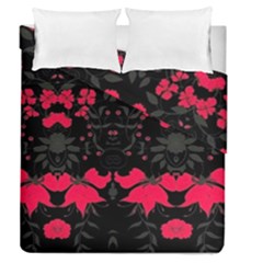 Pink Floral Pattern By Flipstylez Designs Duvet Cover Double Side (queen Size) by flipstylezfashionsLLC