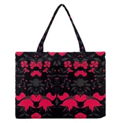 Pink Floral Pattern By Flipstylez Designs Zipper Medium Tote Bag